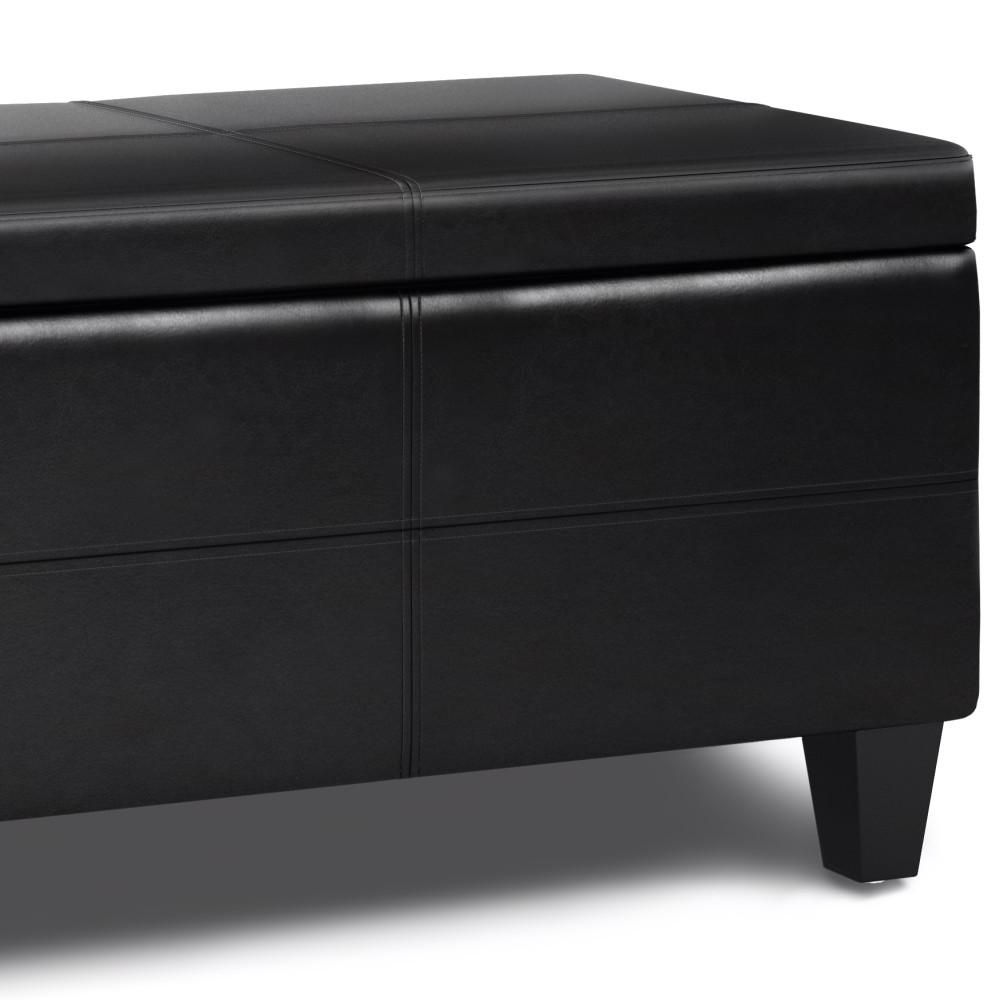 Midnight Black | Afton Storage Ottoman Bench