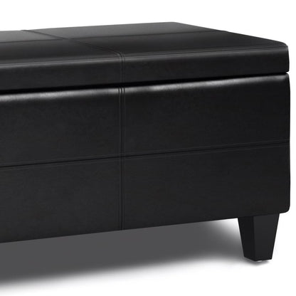 Midnight Black | Afton Storage Ottoman Bench