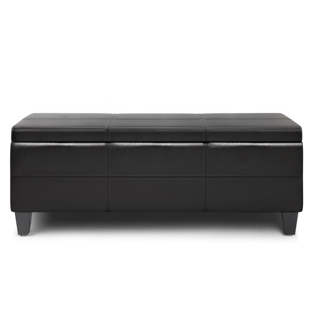 Midnight Black | Afton Storage Ottoman Bench