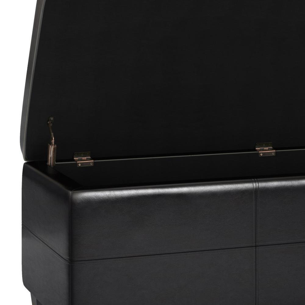 Midnight Black | Afton Storage Ottoman Bench