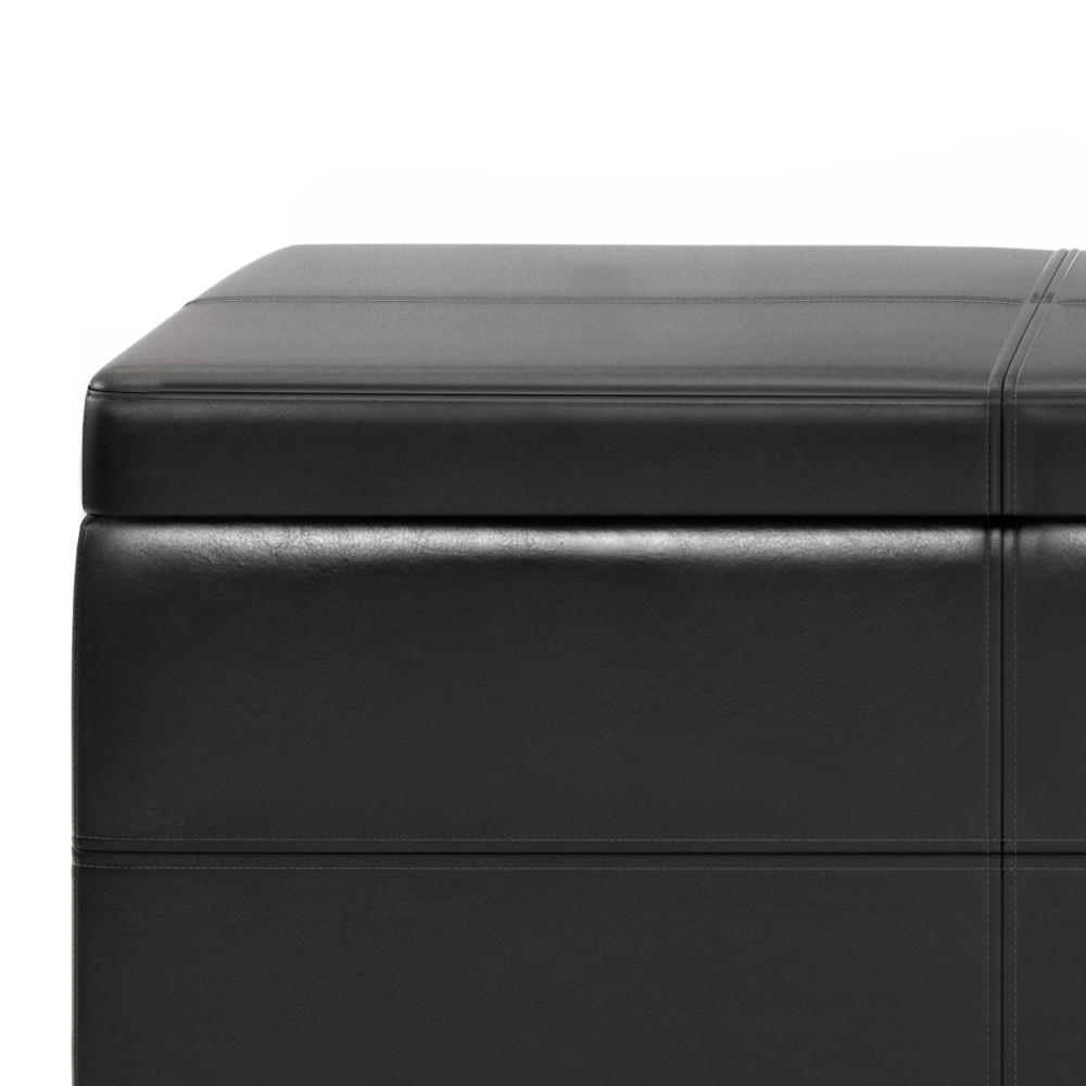 Midnight Black | Afton Storage Ottoman Bench