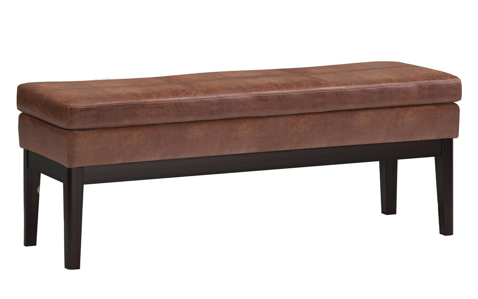 Distressed Saddle Brown | Carlson Ottoman Bench