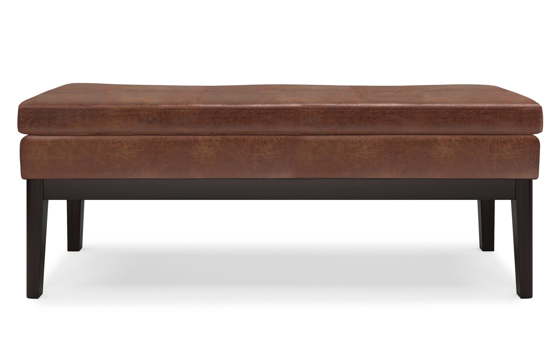 Distressed Saddle Brown | Carlson Ottoman Bench