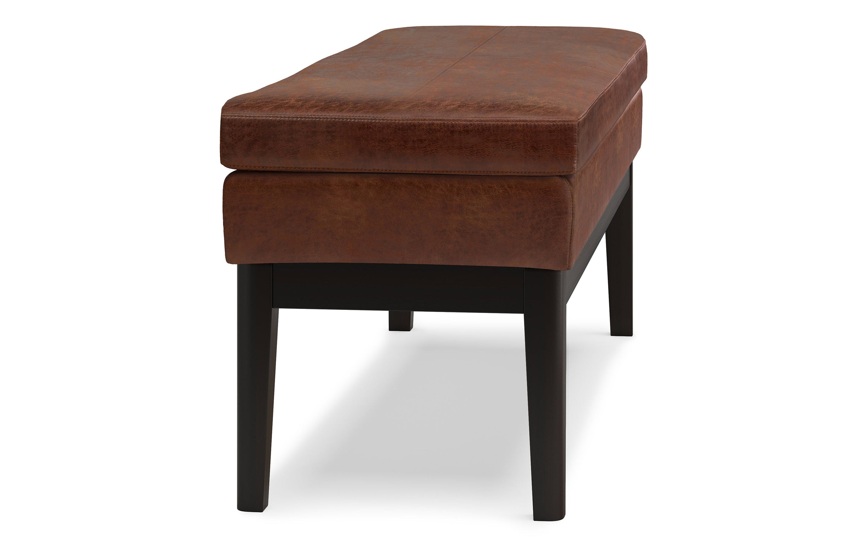 Distressed Saddle Brown | Carlson Ottoman Bench