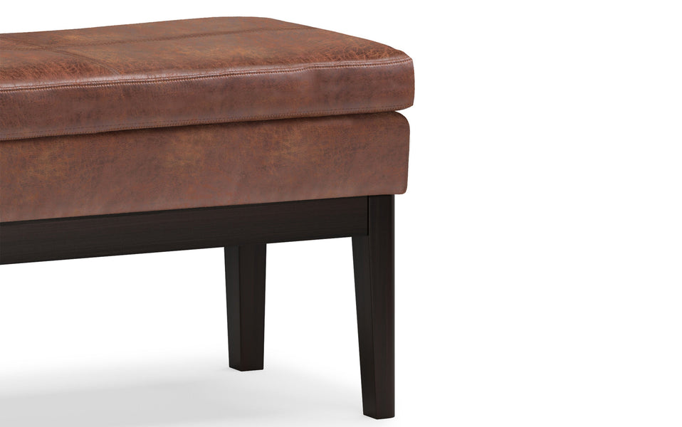 Distressed Saddle Brown | Carlson Ottoman Bench