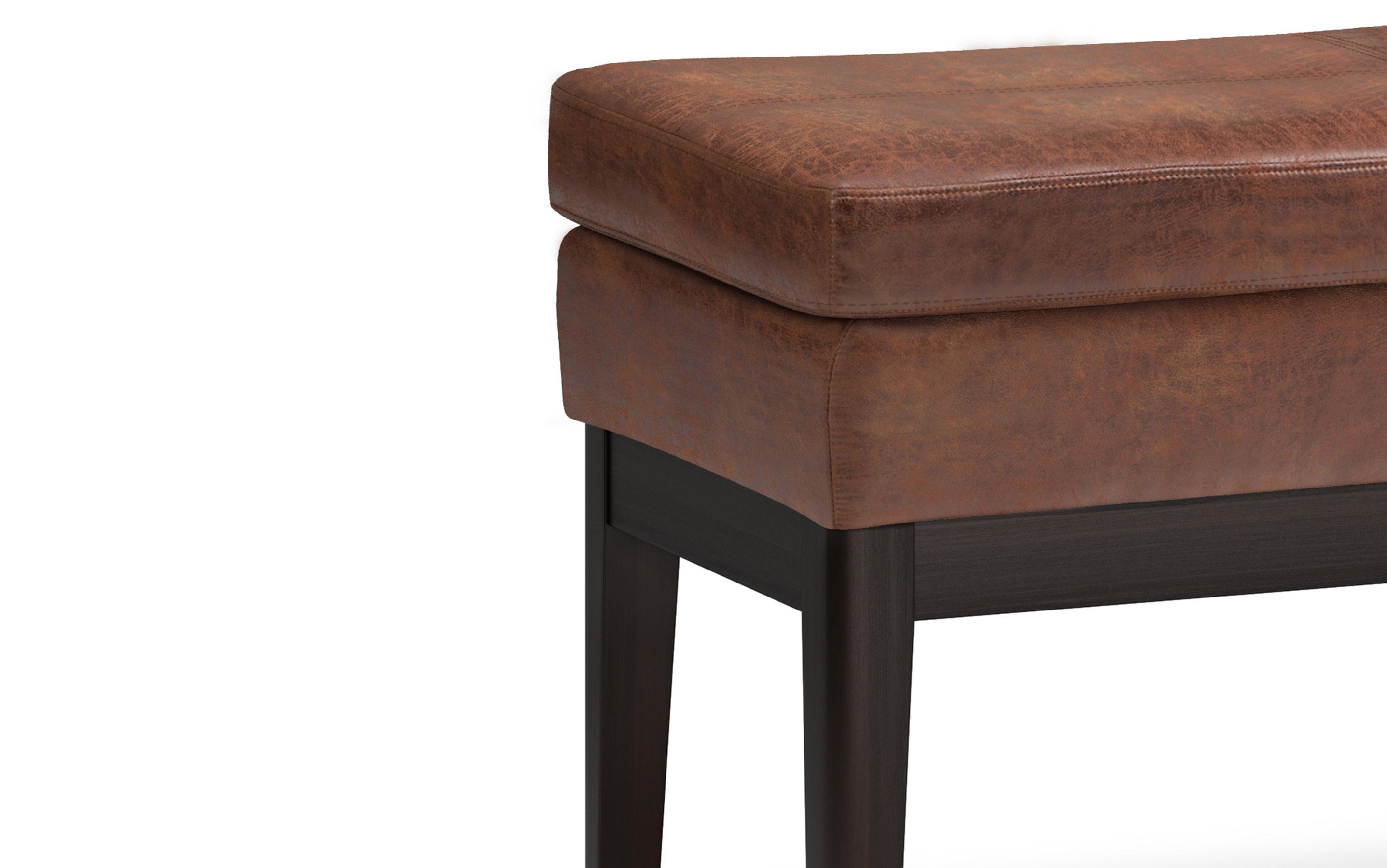 Distressed Saddle Brown | Carlson Ottoman Bench