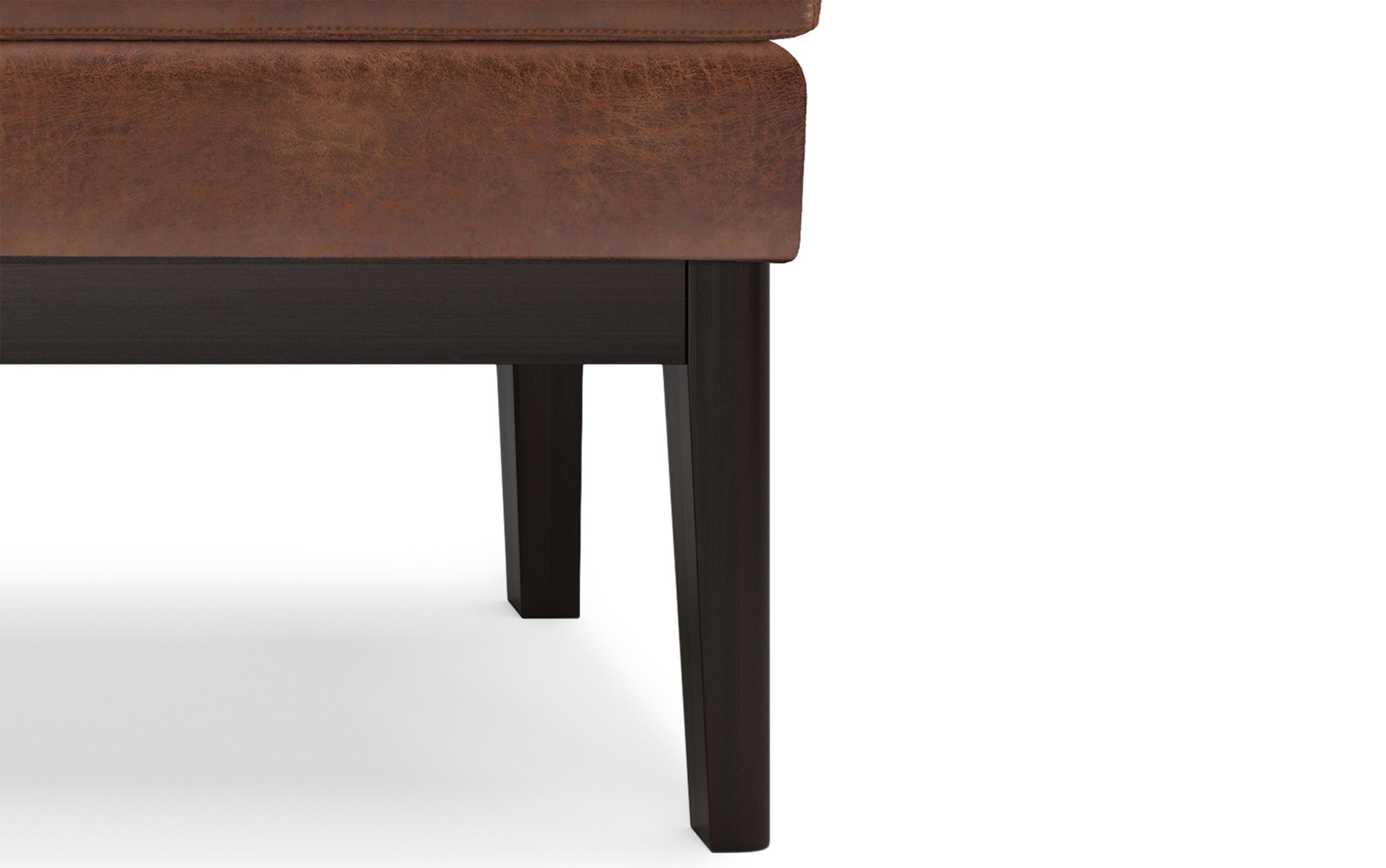 Distressed Saddle Brown | Carlson Ottoman Bench