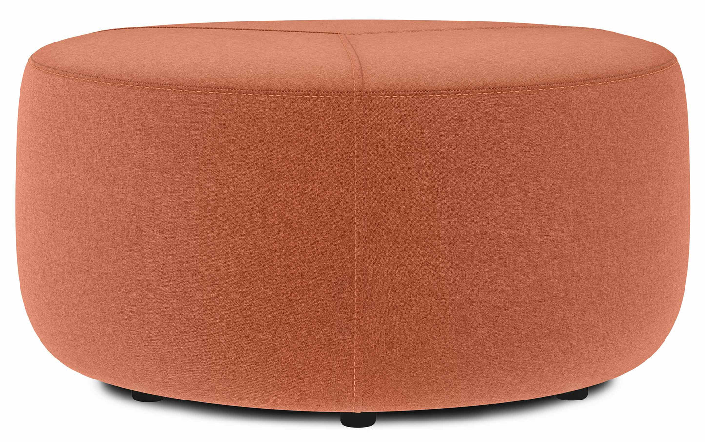 Dusty Orange Linen Style Fabric | Moore Large Ottoman