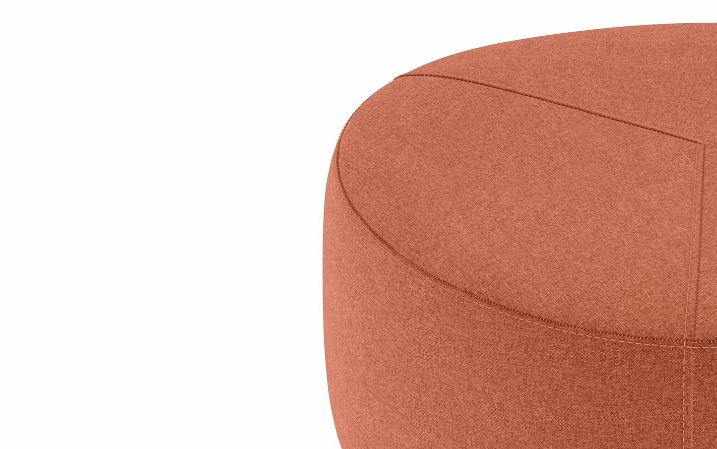 Dusty Orange Linen Style Fabric | Moore Large Ottoman