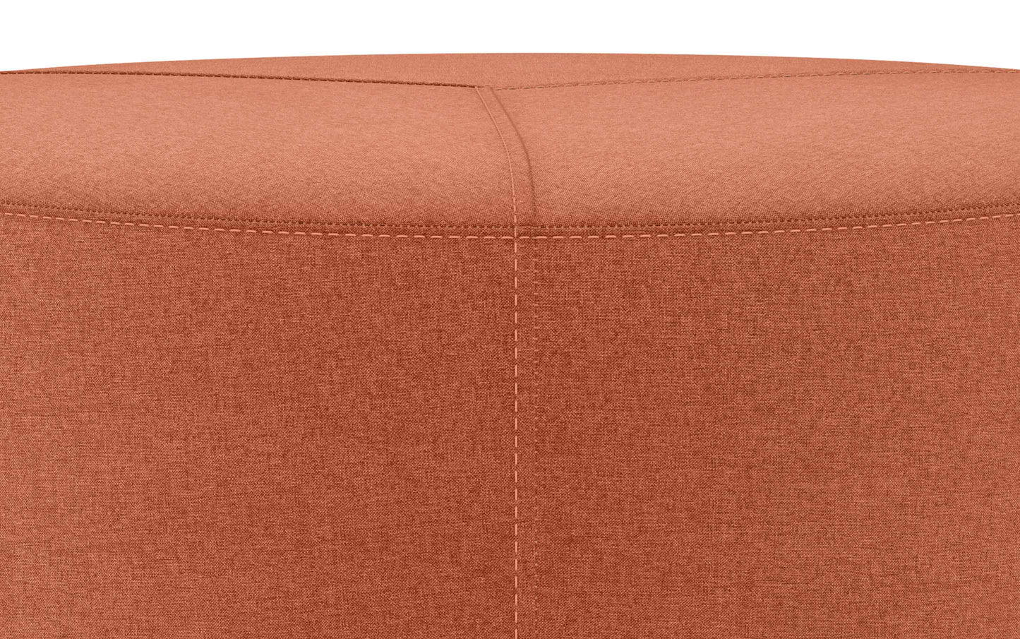 Dusty Orange Linen Style Fabric | Moore Large Ottoman