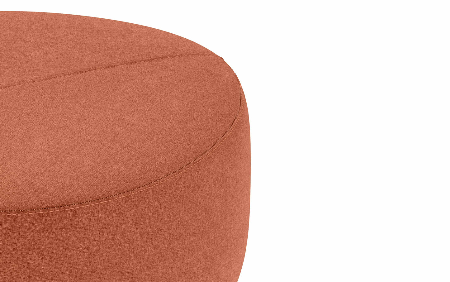 Dusty Orange Linen Style Fabric | Moore Large Ottoman