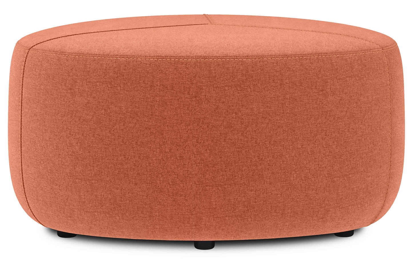 Dusty Orange Linen Style Fabric | Moore Large Ottoman