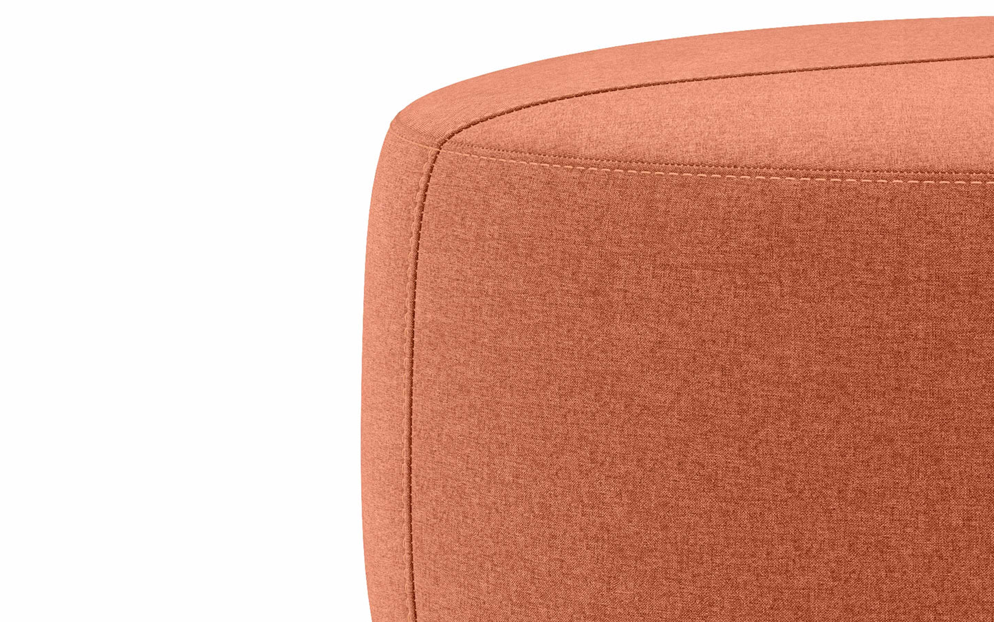 Dusty Orange Linen Style Fabric | Moore Large Ottoman