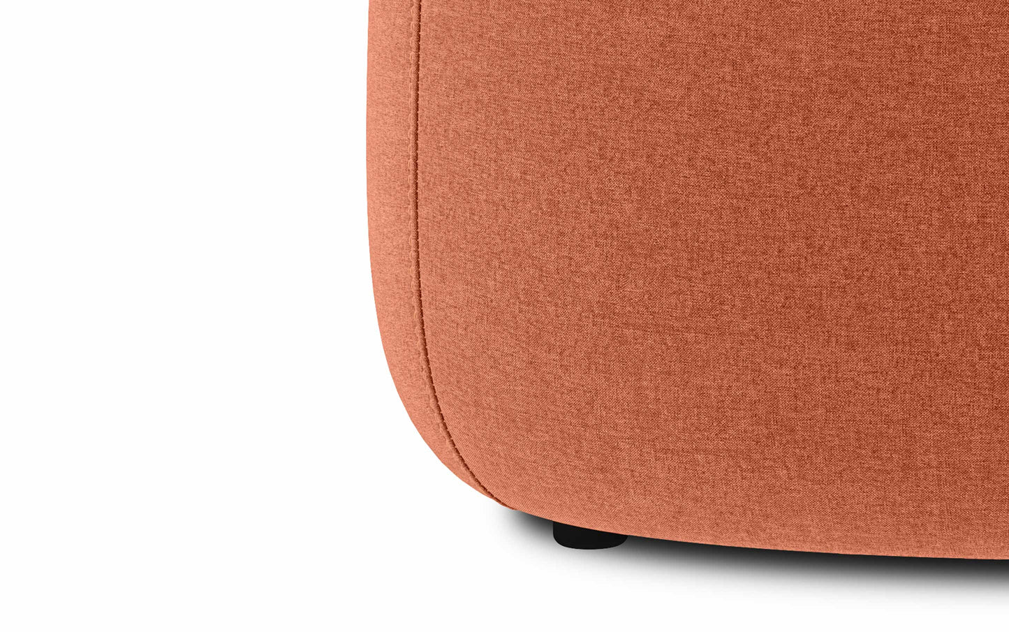 Dusty Orange Linen Style Fabric | Moore Large Ottoman