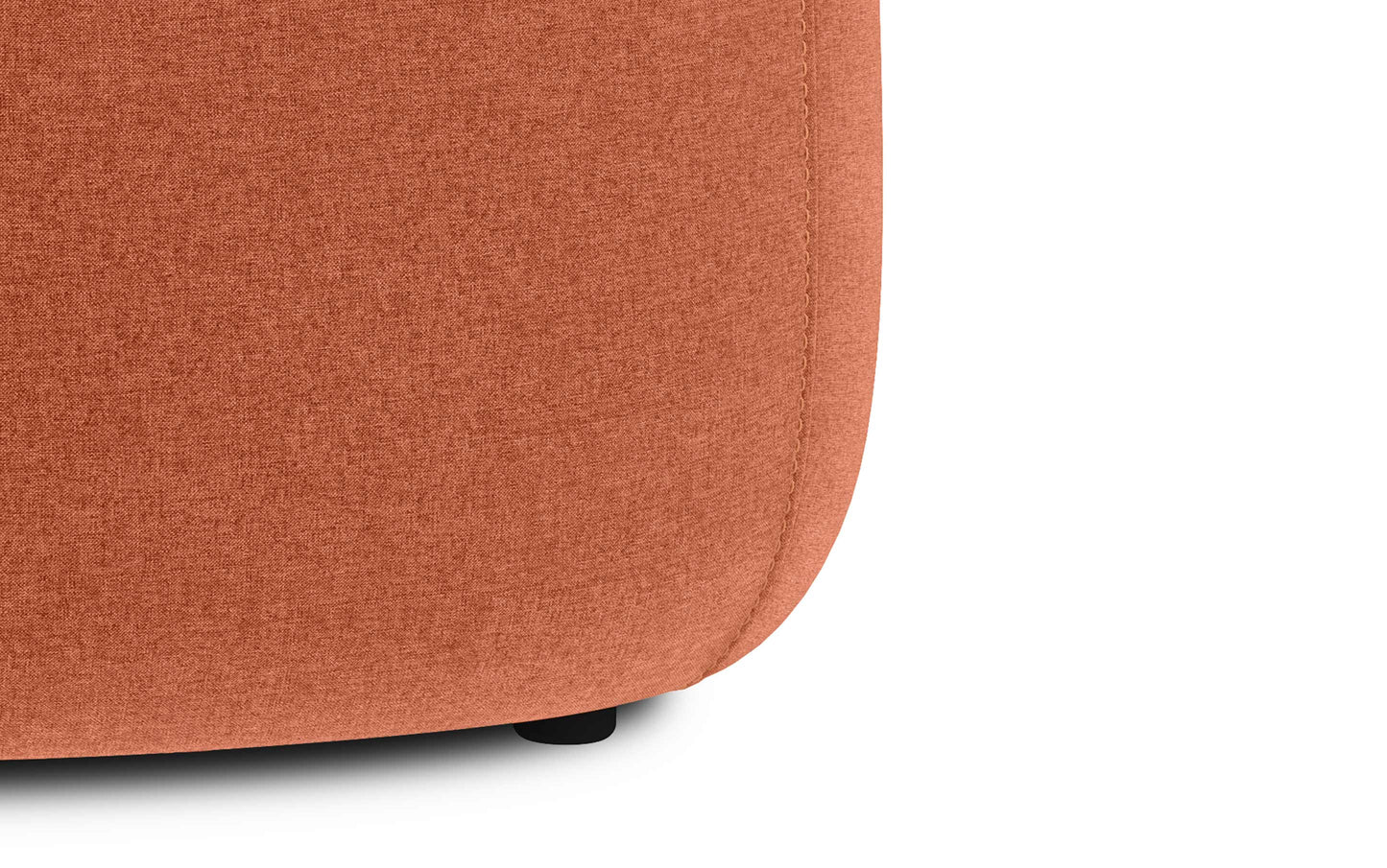 Dusty Orange Linen Style Fabric | Moore Large Ottoman