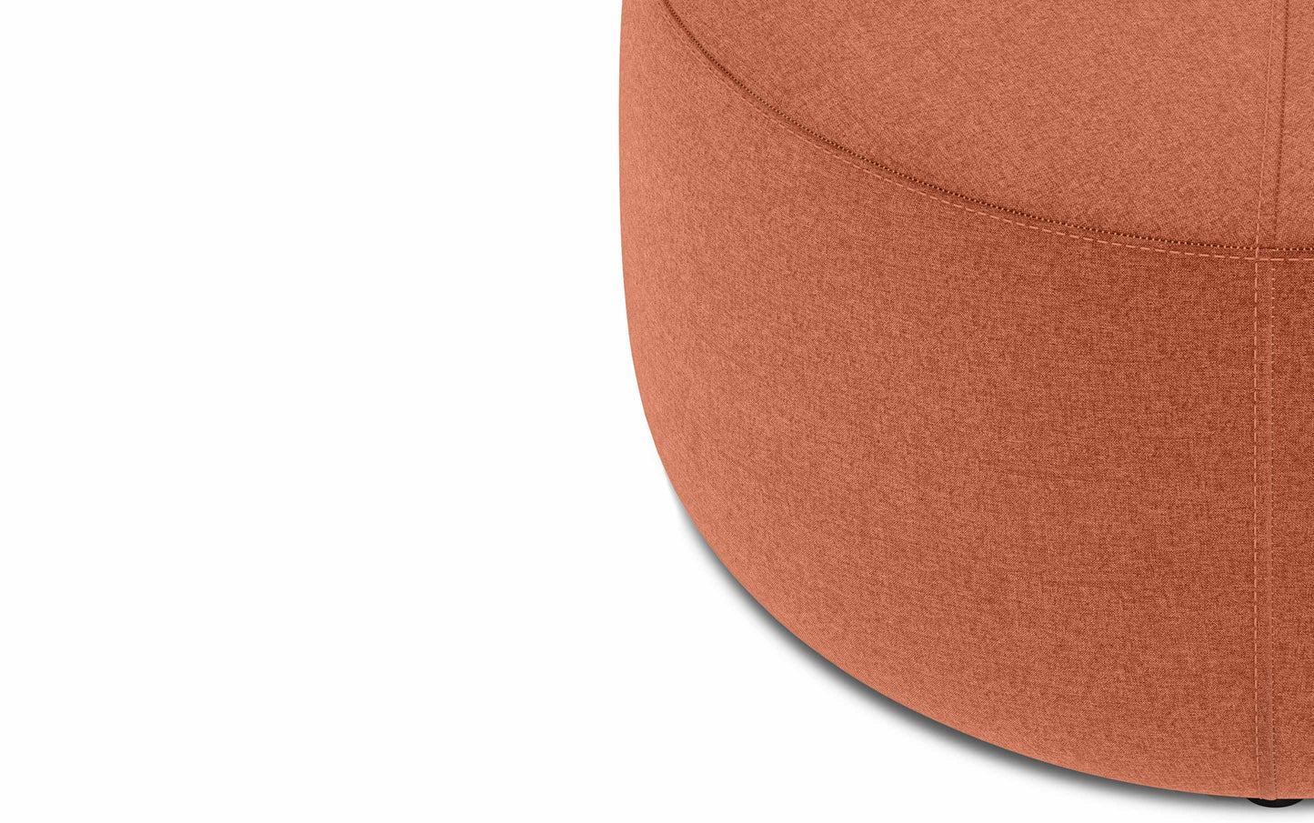 Dusty Orange Linen Style Fabric | Moore Large Ottoman