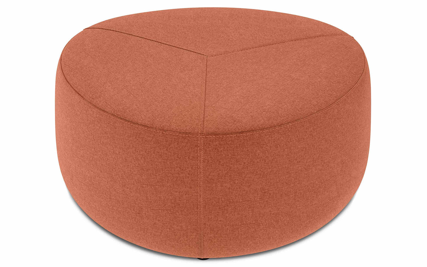 Dusty Orange Linen Style Fabric | Moore Large Ottoman