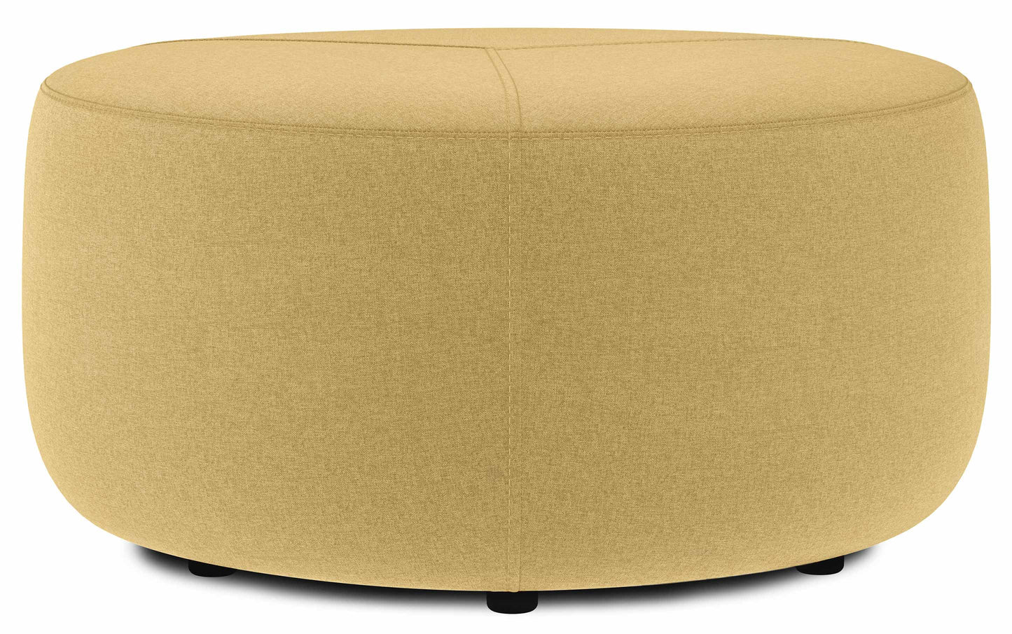 Dijon Yellow Linen Style Fabric | Moore Large Ottoman