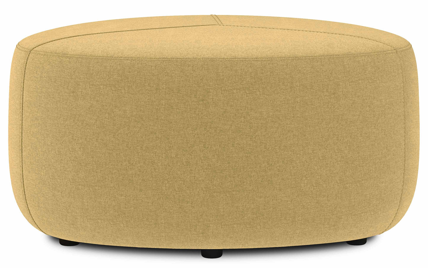 Dijon Yellow Linen Style Fabric | Moore Large Ottoman