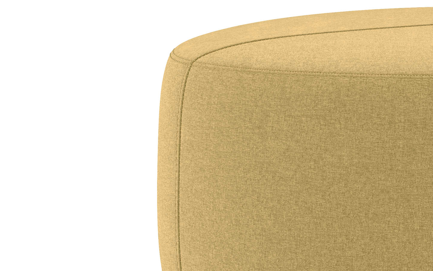 Dijon Yellow Linen Style Fabric | Moore Large Ottoman