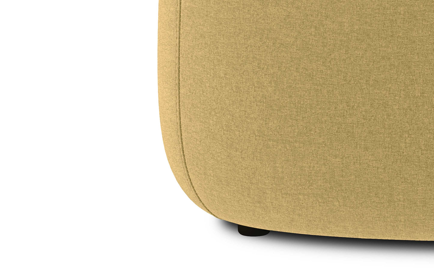 Dijon Yellow Linen Style Fabric | Moore Large Ottoman