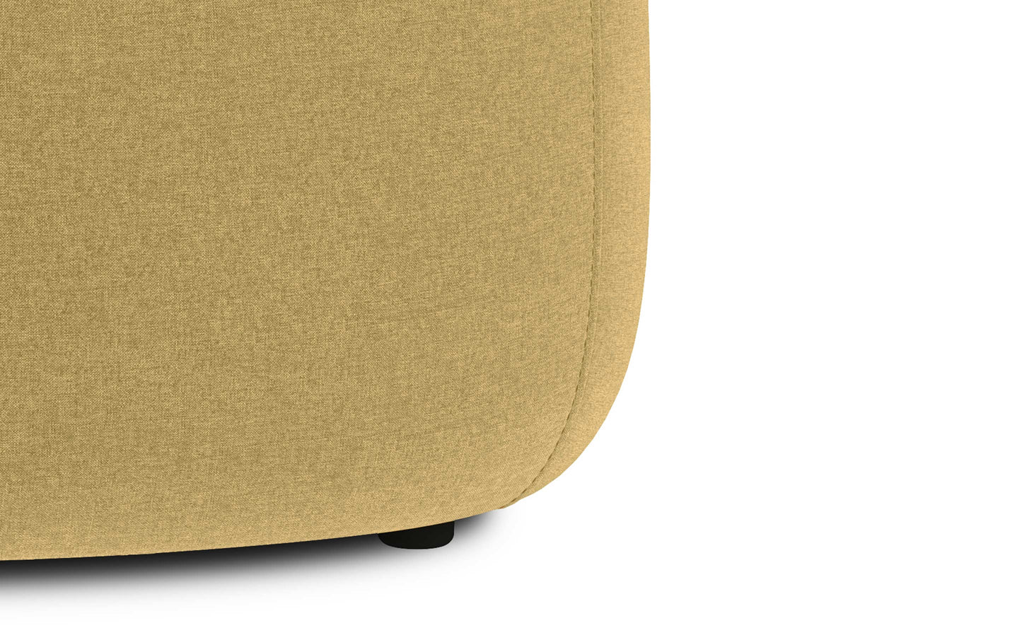 Dijon Yellow Linen Style Fabric | Moore Large Ottoman