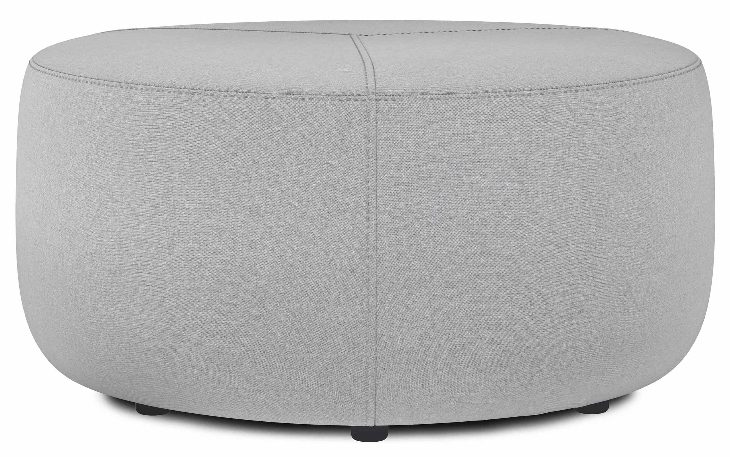 Light Grey Linen Style Fabric | Moore Large Ottoman