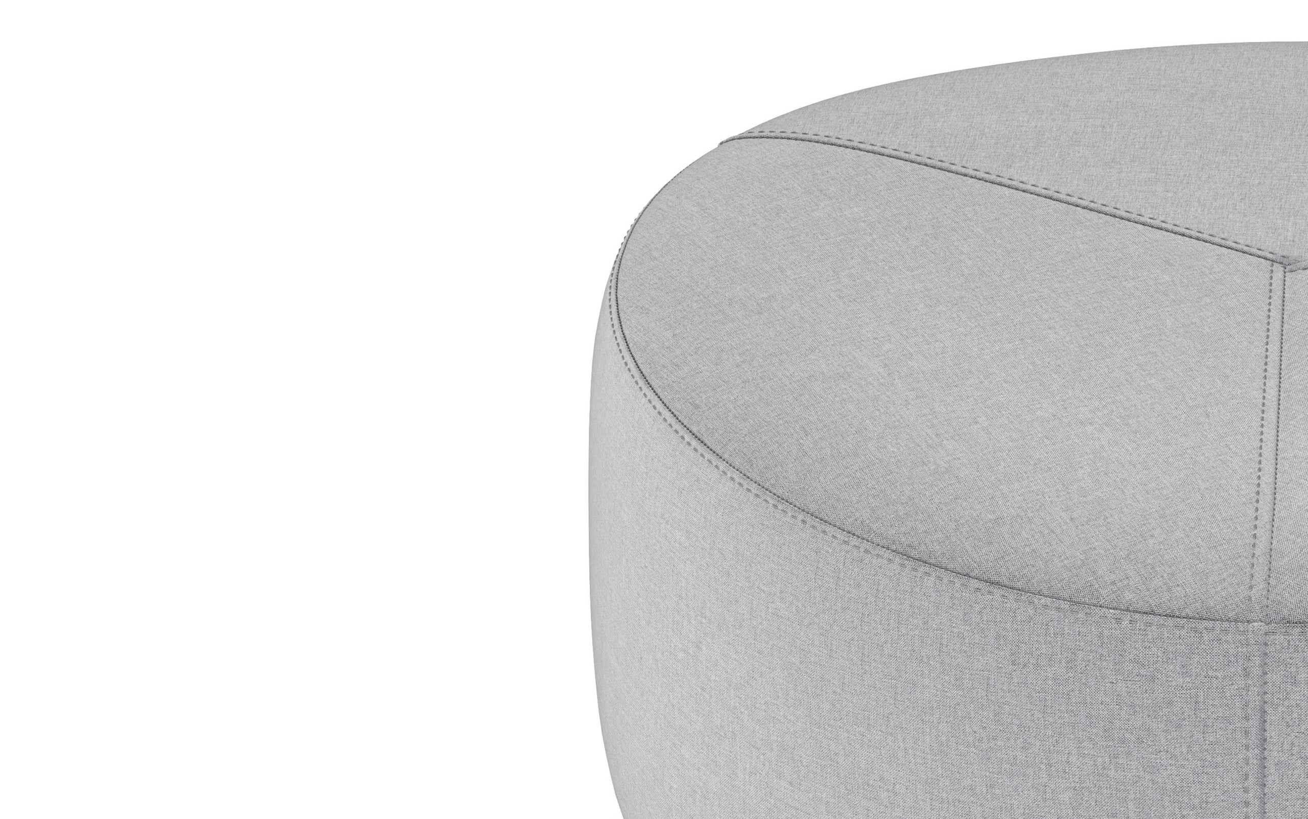 Light Grey Linen Style Fabric | Moore Large Ottoman