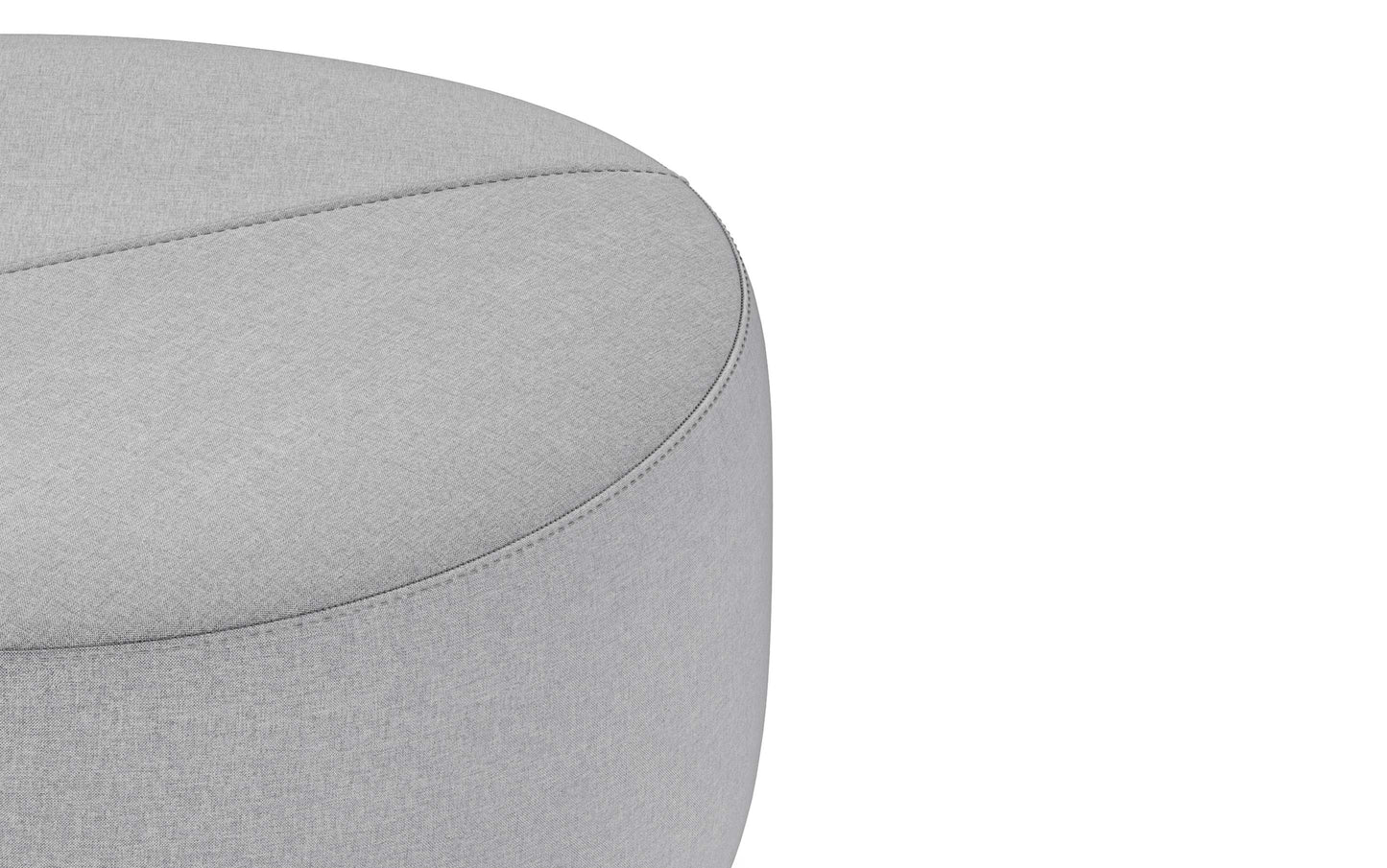 Light Grey Linen Style Fabric | Moore Large Ottoman