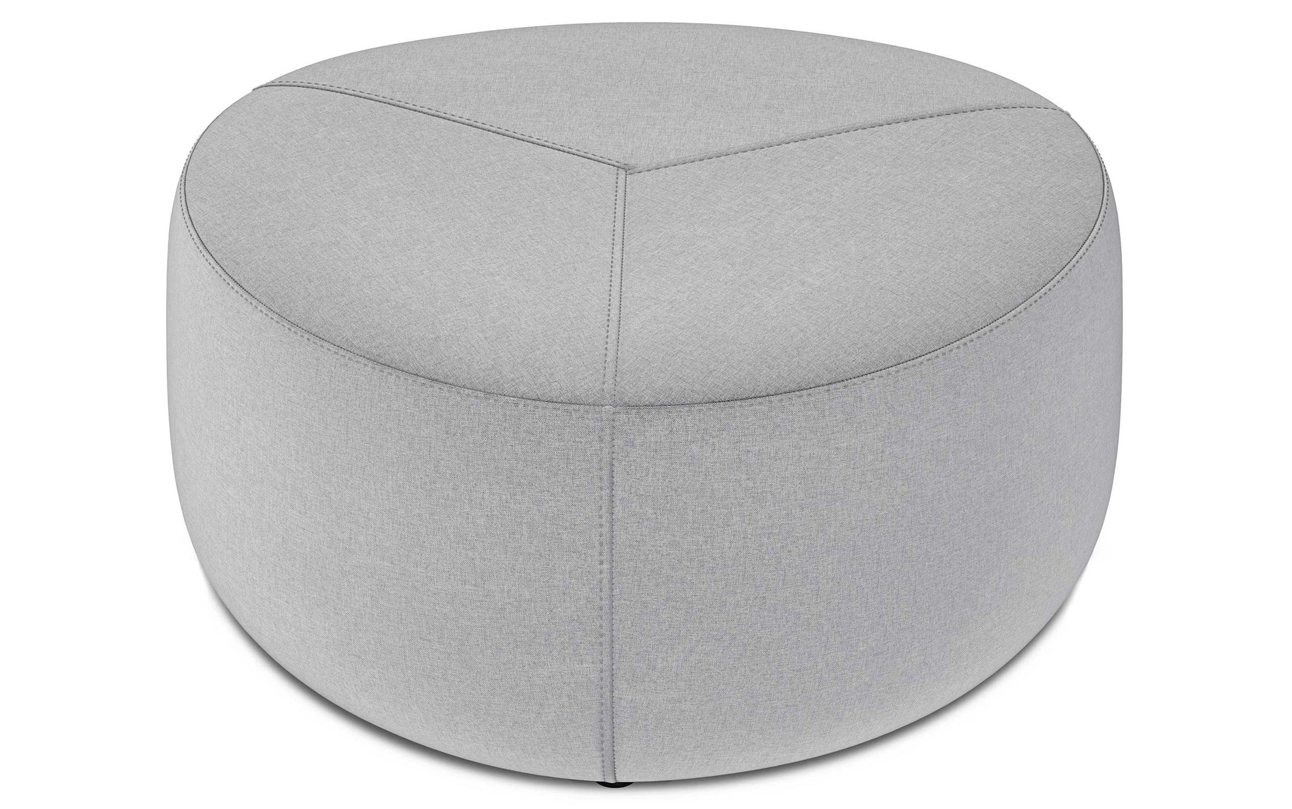 Light Grey Linen Style Fabric | Moore Large Ottoman