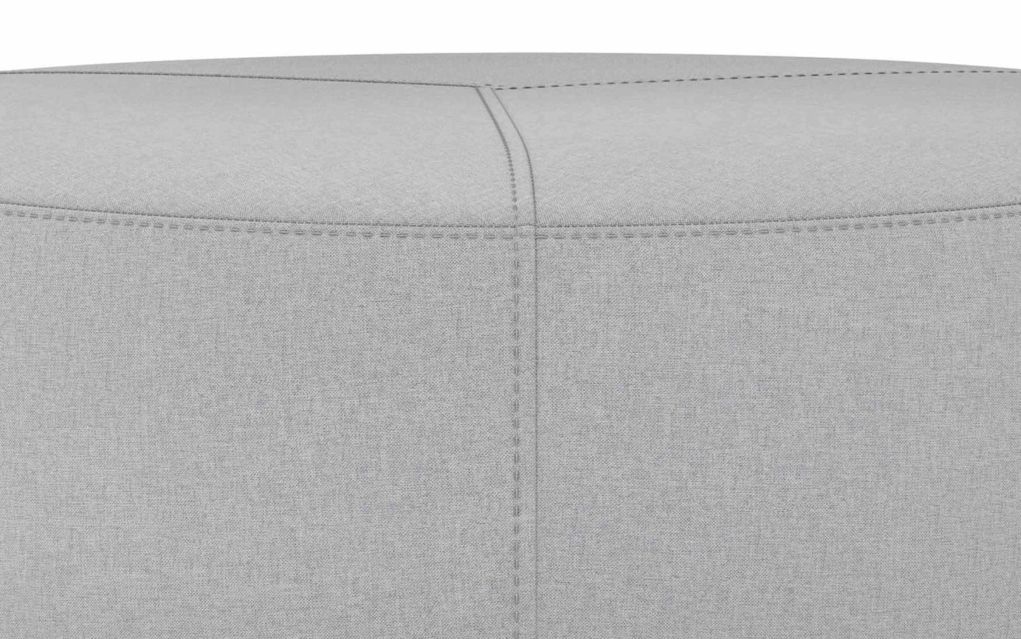 Light Grey Linen Style Fabric | Moore Large Ottoman