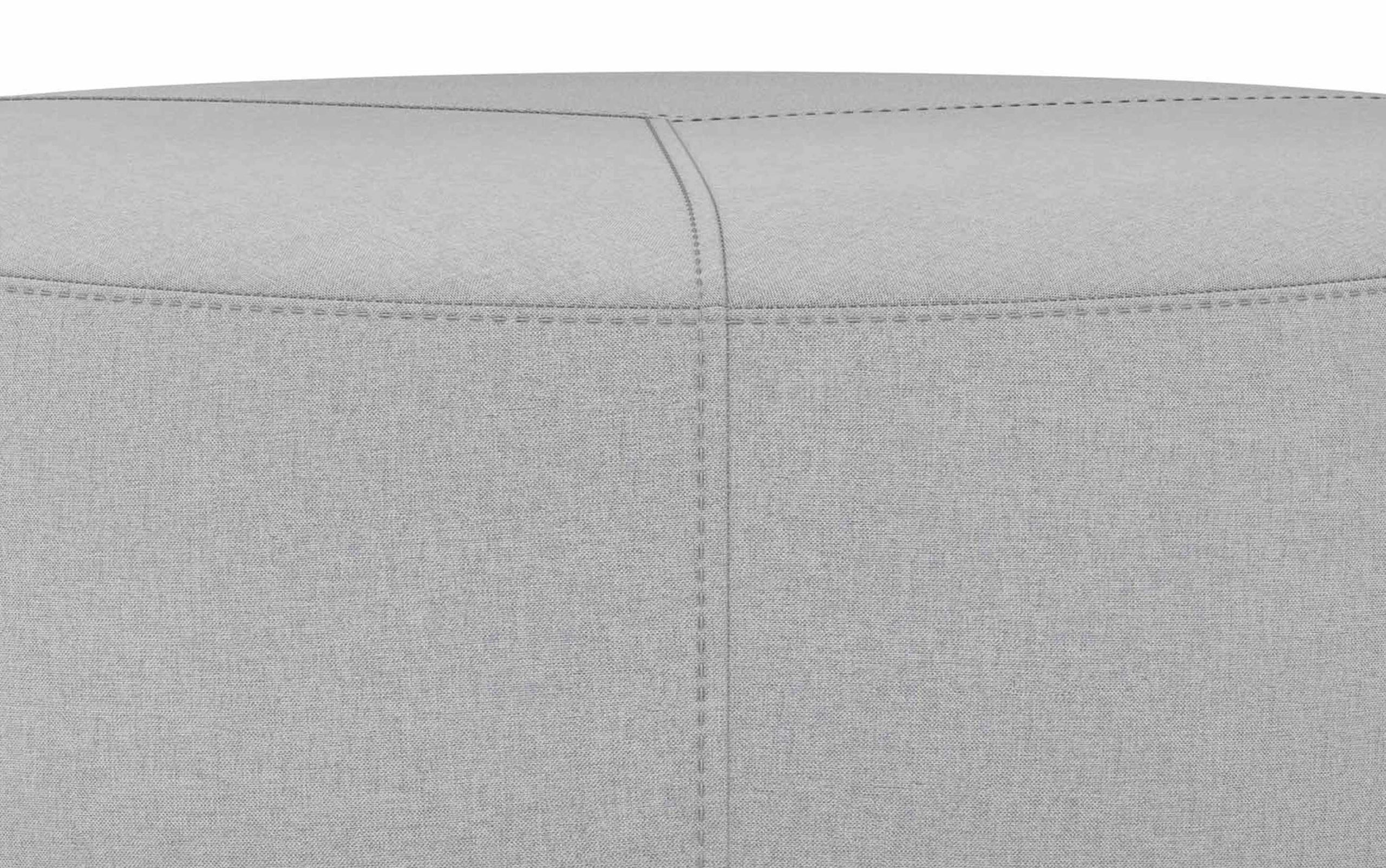 Light Grey Linen Style Fabric | Moore Large Ottoman