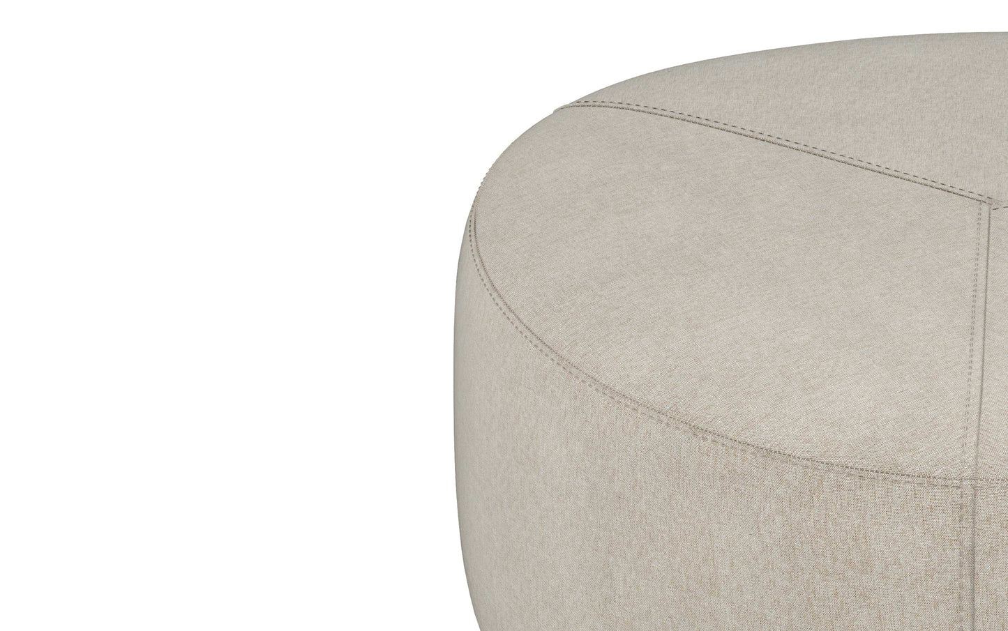 Natural Linen Style Fabric | Moore Large Ottoman