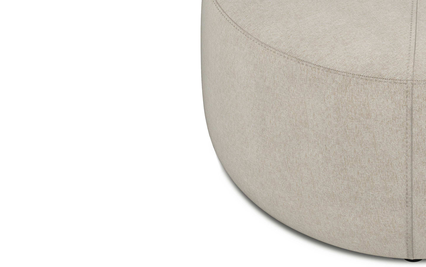 Natural Linen Style Fabric | Moore Large Ottoman