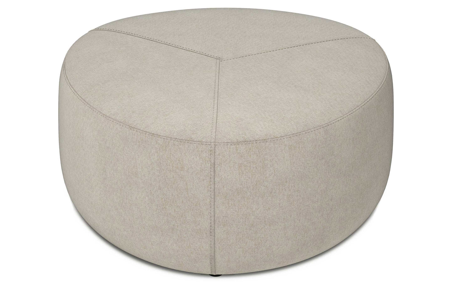 Natural Linen Style Fabric | Moore Large Ottoman