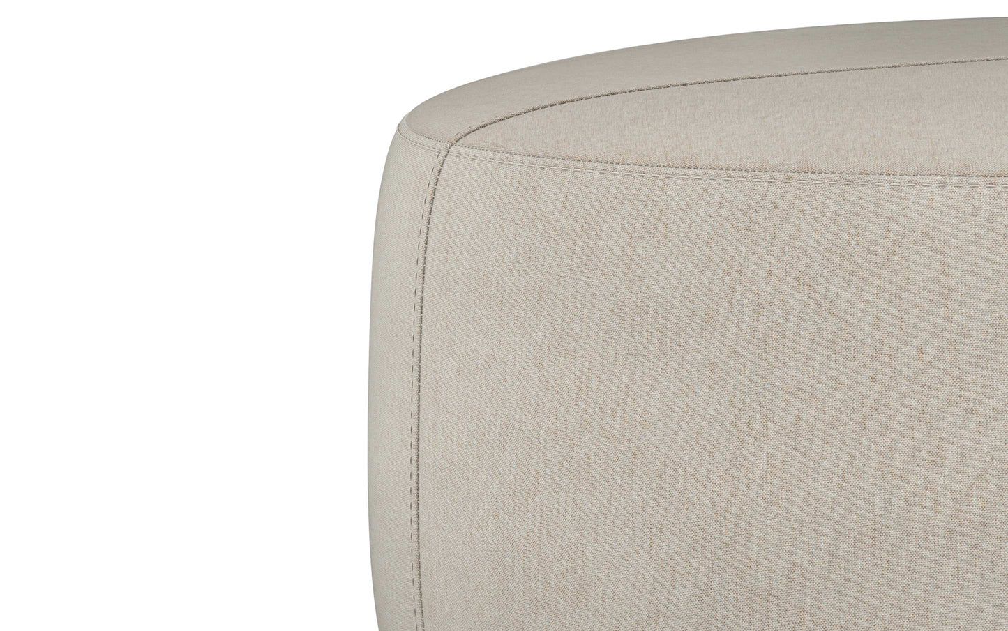 Natural Linen Style Fabric | Moore Large Ottoman