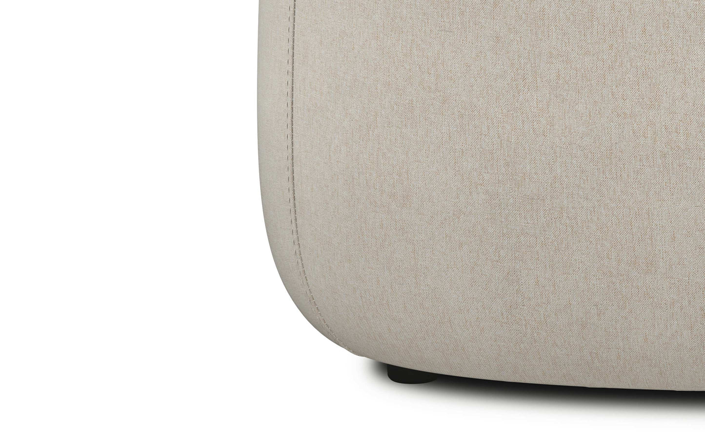 Natural Linen Style Fabric | Moore Large Ottoman