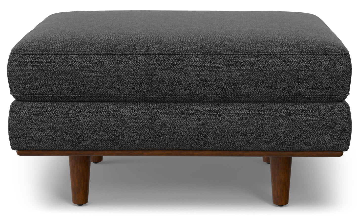 Charcoal Grey Woven-Blend Fabric | Morrison Ottoman