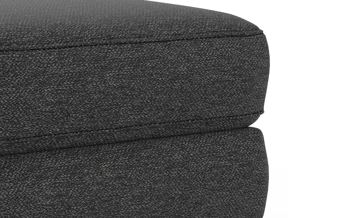 Charcoal Grey Woven-Blend Fabric | Morrison Ottoman