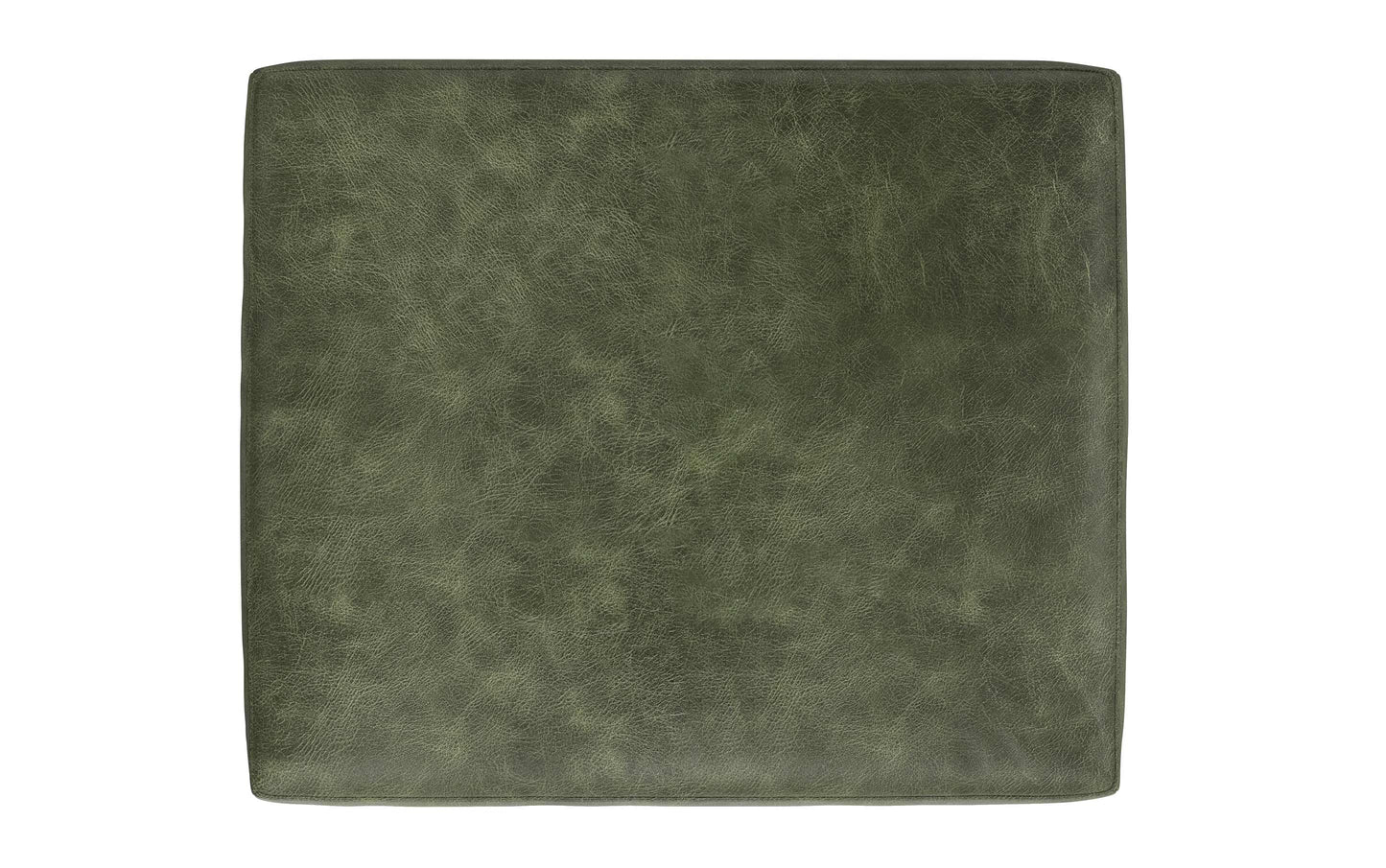 Moss Green Genuine Top Grain Leather | Morrison Ottoman in Genuine Top Grain Leather