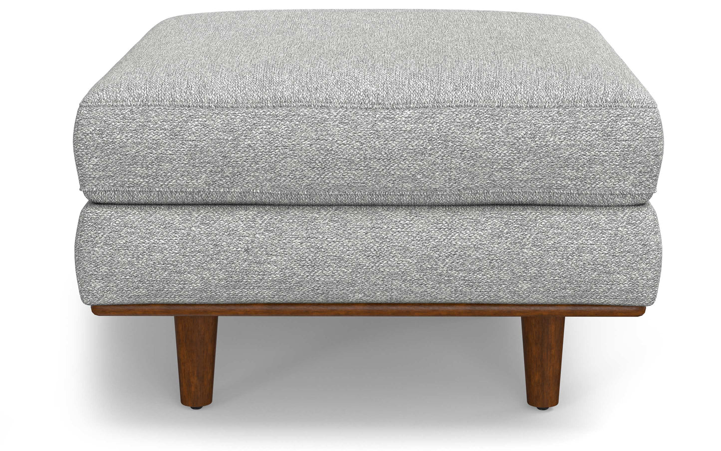 Mist Grey Woven-Blend Fabric | Morrison Ottoman