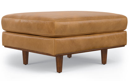 Sienna Genuine Top Grain Leather | Morrison Ottoman in Genuine Top Grain Leather