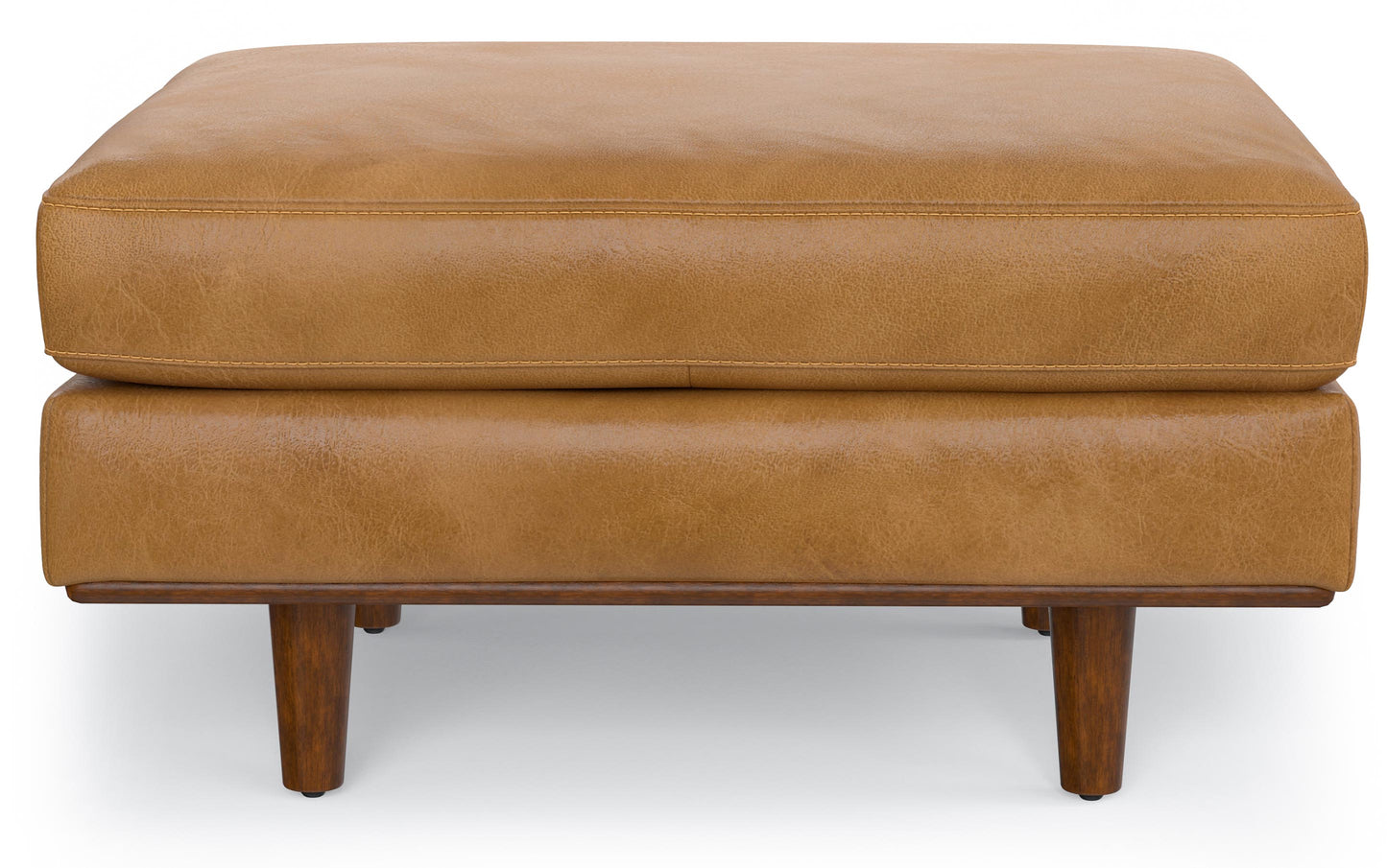 Sienna Genuine Top Grain Leather | Morrison Ottoman in Genuine Top Grain Leather