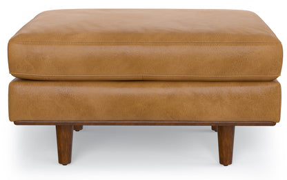 Sienna Genuine Top Grain Leather | Morrison Ottoman in Genuine Top Grain Leather