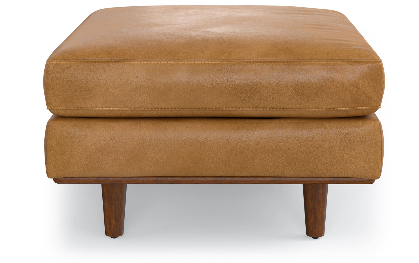 Sienna Genuine Top Grain Leather | Morrison Ottoman in Genuine Top Grain Leather