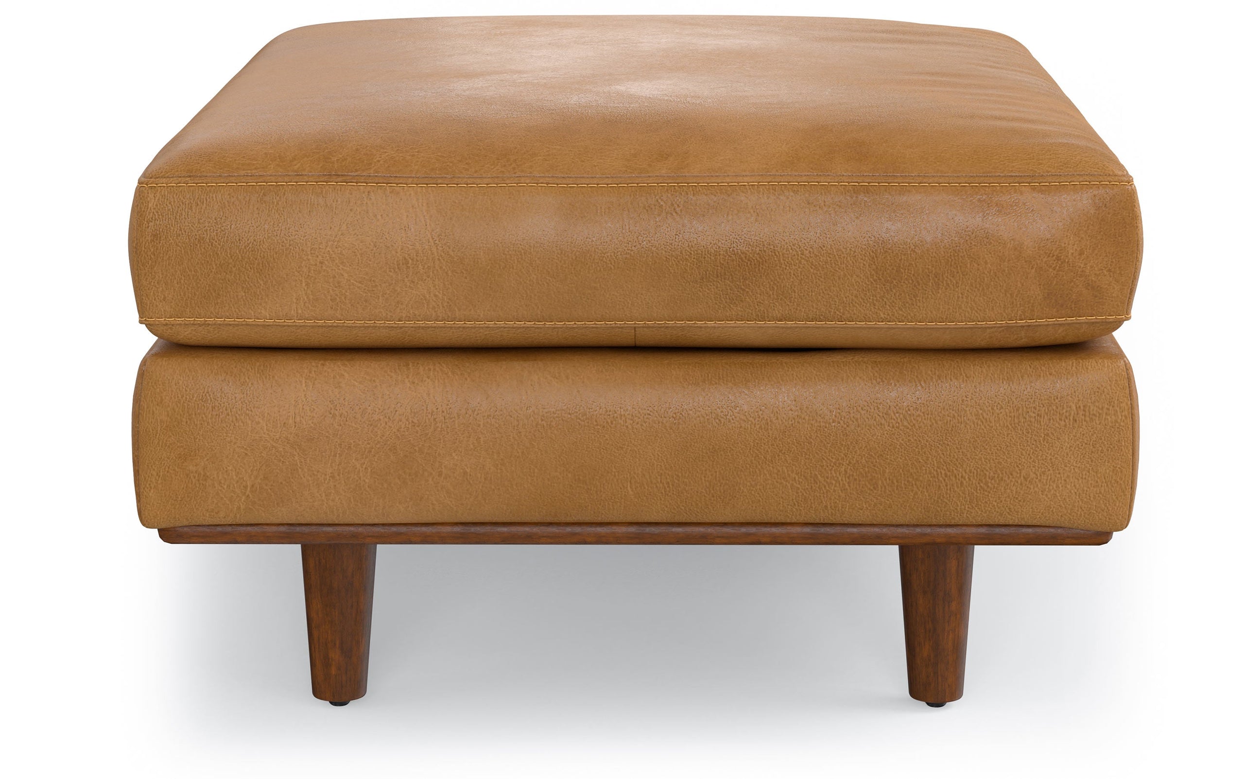 Sienna Genuine Top Grain Leather | Morrison Ottoman in Genuine Top Grain Leather