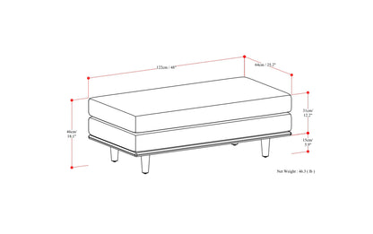 Sienna Genuine Top Grain Leather | Morrison Large Rectangular Ottoman in Genuine Leather