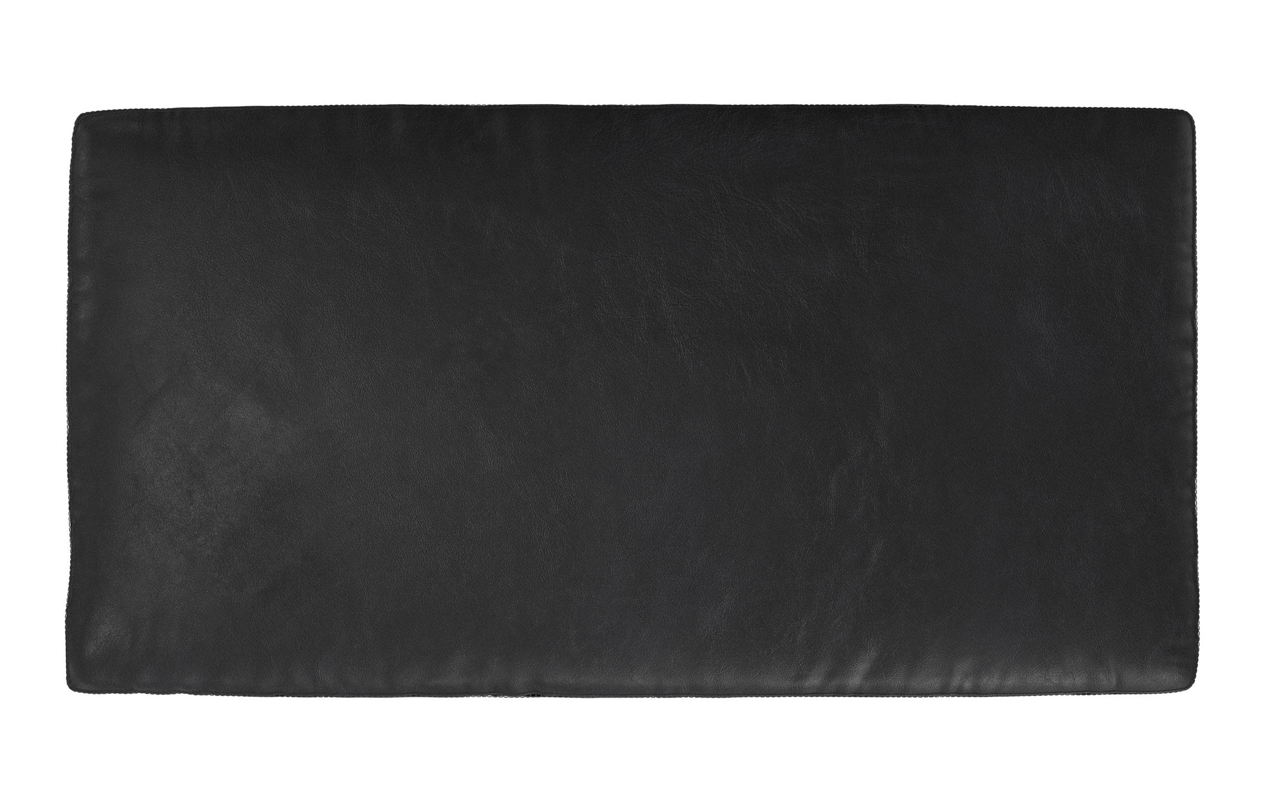 Lead Black Genuine Top Grain Leather | Morrison Large Rectangular Ottoman in Genuine Leather