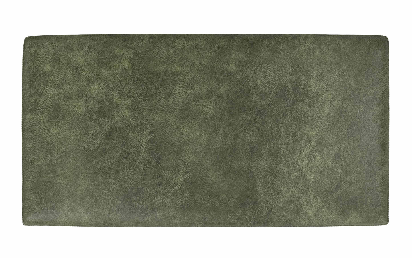 Moss Green Genuine Top Grain Leather | Morrison Large Rectangular Ottoman in Genuine Leather