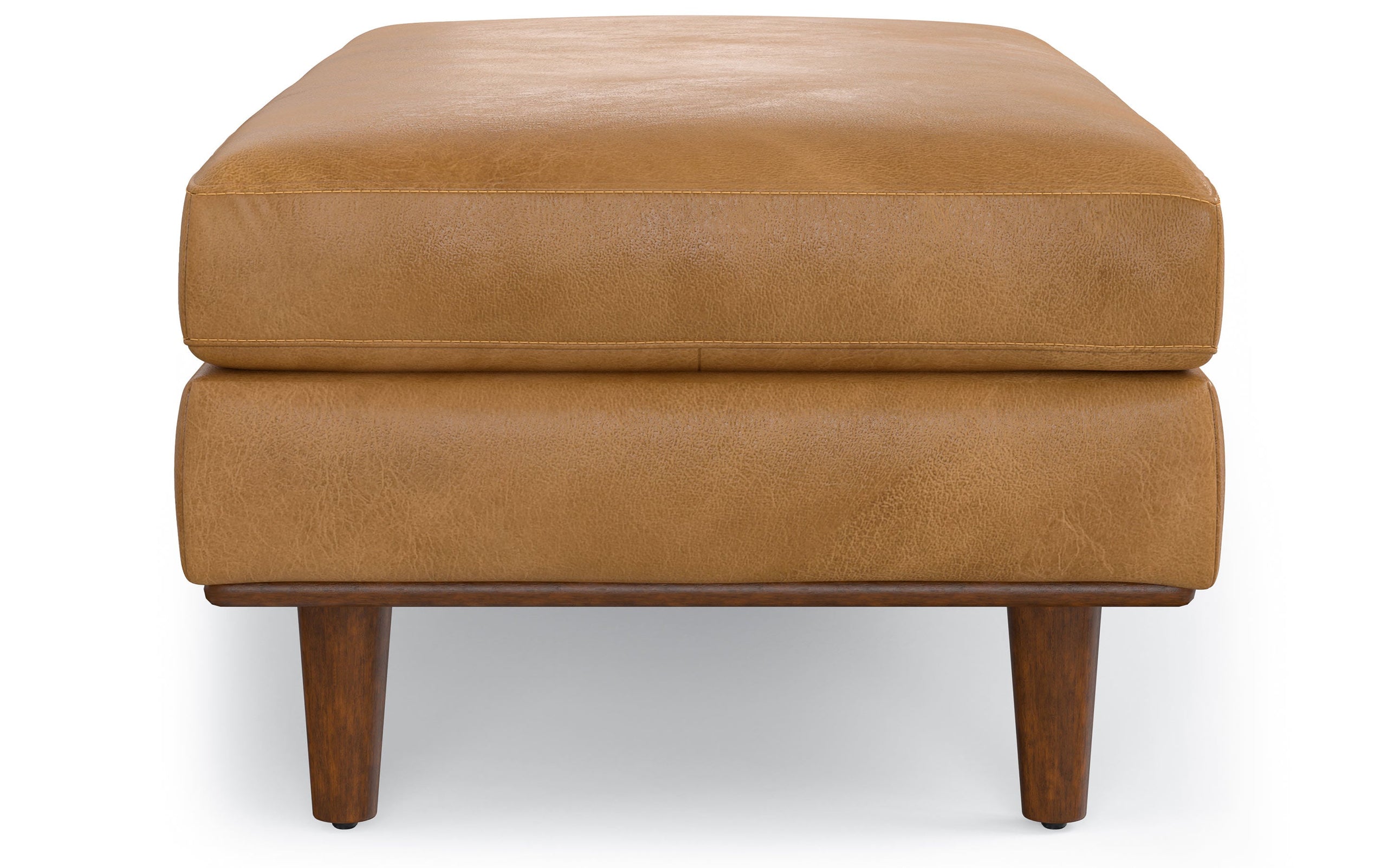 Sienna Genuine Top Grain Leather | Morrison Large Rectangular Ottoman in Genuine Leather